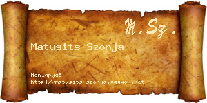 Matusits Szonja névjegykártya